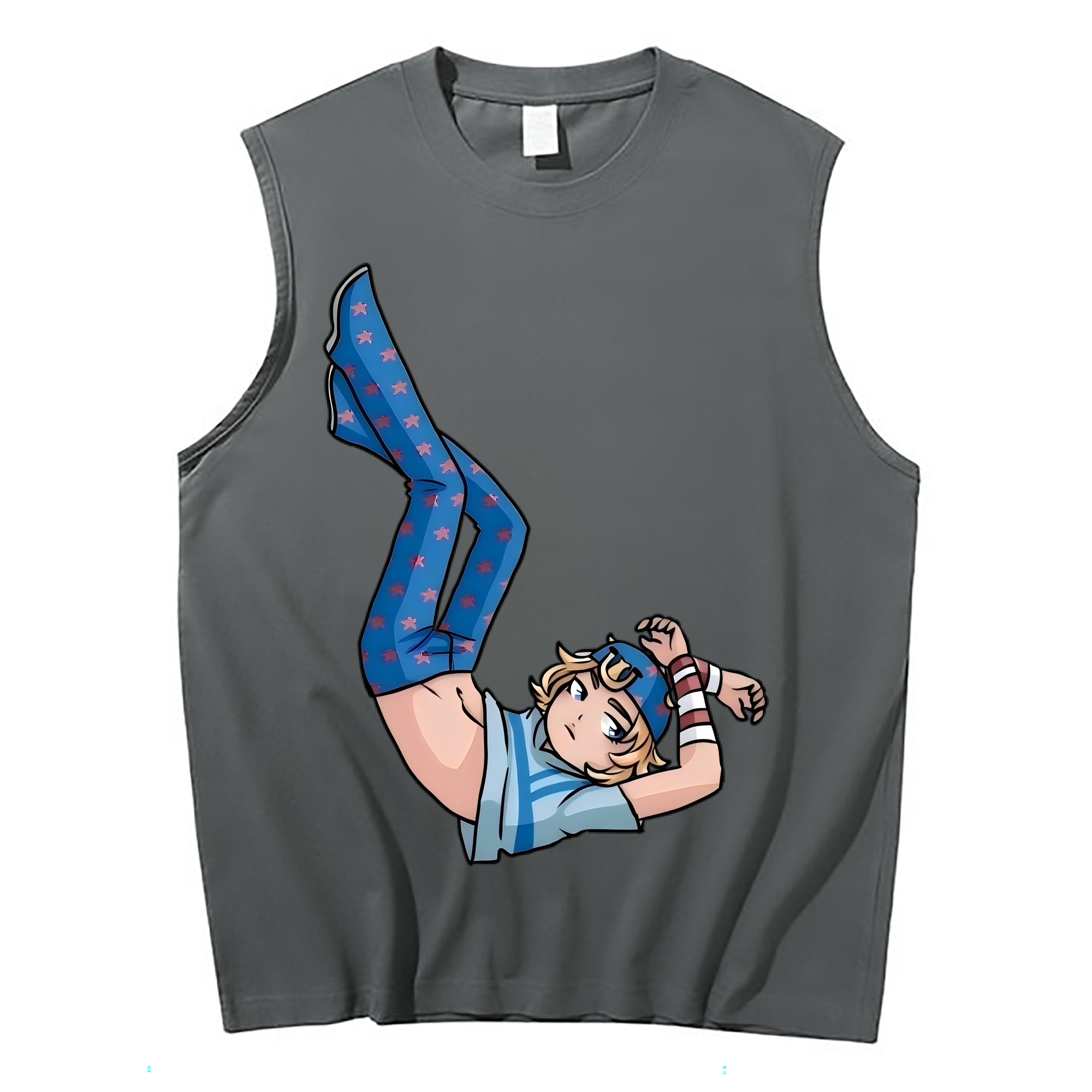 （画像用） ジョジョの奇妙な冒険 グイード?ミスタ JoJo's Bizarre Adventure Guido Mista コットン100％タンクトップ（フロントプリント）